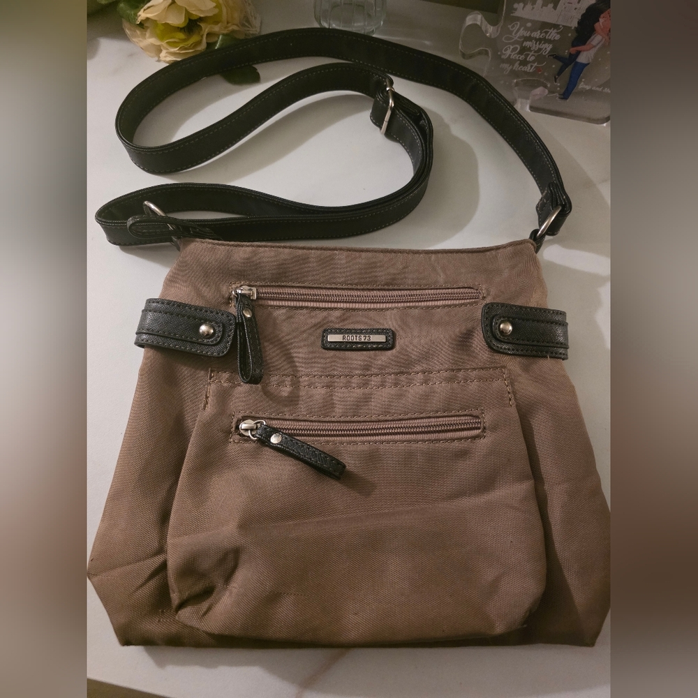 Roots Brown and Black Crossbody Bag